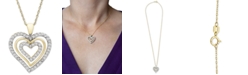 Macy's Diamond Multi-Heart 18" Pendant Necklace (1/2 ct. t.w.) in 10k Gold